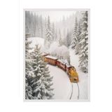 Postifull Holiday Train Yılbaşı Tablo, Beyaz Çerçeve Ve Poster, Dikey Duvar Tablosu Comfort Serisi No:108470;50 X 70 Beyaz Çerçeveli