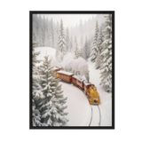 Postifull Holiday Train Yılbaşı Tablo, Siyah Çerçeve Ve Poster, Dikey Duvar Tablosu Comfort Serisi No:108470;10 X 15 Siyah Çerçeveli
