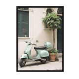 Postifull Italy Vespa Çerçeveli Tablo, Siyah Çerçeve Ve Poster, Dikey Duvar Tablosu Comfort Serisi No:108322;13 X 18 Siyah Çerçeveli