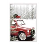 Postifull Jolly Car Yılbaşı Tablo, Beyaz Çerçeve Ve Poster, Dikey Duvar Tablosu Comfort Serisi No:108471;30 X 42 Beyaz Çerçeveli