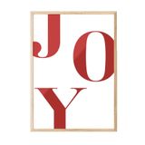 Postifull Joy İn Red Yılbaşı Tablo, Ahşap Çerçeve Ve Poster, Dikey Duvar Tablosu Comfort Serisi No:108478;10 X 15 Ahşap Çerçeveli