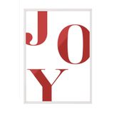 Postifull Joy İn Red Yılbaşı Tablo, Beyaz Çerçeve Ve Poster, Dikey Duvar Tablosu Comfort Serisi No:108478;21 X 30 Beyaz Çerçeveli