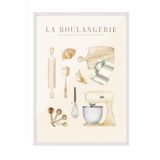 Postifull La Boulangerie No2 Çerçeveli Tablo, Beyaz Çerçeve Ve Poster, Duvar Tablosu Comfort Serisi No:108563;13 X 18 Beyaz Çerçeveli