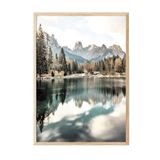 Postifull Lake House Çerçeveli Tablo, Ahşap Çerçeve Ve Poster, Dikey Duvar Tablosu Comfort Serisi No:108365;10 X 15 Ahşap Çerçeveli