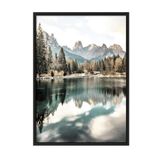 Postifull Lake House Çerçeveli Tablo, Siyah Çerçeve Ve Poster, Dikey Duvar Tablosu Comfort Serisi No:108365;13 X 18 Siyah Çerçeveli