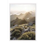 Postifull Landscape Sunrise Çerçeveli Tablo, Beyaz Çerçeve Ve Poster, Duvar Tablosu Comfort Serisi No:108342;13 X 18 Beyaz Çerçeveli