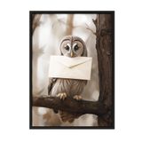 Postifull Letter Owl Çerçeveli Tablo, Siyah Çerçeve Ve Poster, Dikey Duvar Tablosu Comfort Serisi No:108291;13 X 18 Siyah Çerçeveli