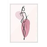 Postifull Line Shape Çerçeveli Tablo, Beyaz Çerçeve Ve Poster, Dikey Duvar Tablosu Comfort Serisi No:108488;13 X 18 Beyaz Çerçeveli