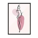 Postifull Line Shape Çerçeveli Tablo, Siyah Çerçeve Ve Poster, Dikey Duvar Tablosu Comfort Serisi No:108488;70 X 100 Siyah Çerçeveli
