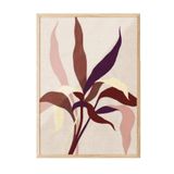 Postifull Linen Leaves Çerçeveli Tablo, Ahşap Çerçeve Ve Poster, Dikey Duvar Tablosu Comfort Serisi No:108570;50 X 70 Ahşap Çerçeveli