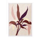 Postifull Linen Leaves Çerçeveli Tablo, Beyaz Çerçeve Ve Poster, Dikey Duvar Tablosu Comfort Serisi No:108570;33 X 48 Beyaz Çerçeveli