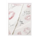 Postifull Love Letters Çerçeveli Tablo, Beyaz Çerçeve Ve Poster, Dikey Duvar Tablosu Comfort Serisi No:108432;50 X 70 Beyaz Çerçeveli
