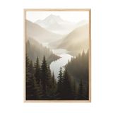 Postifull Magical Lake Çerçeveli Tablo, Ahşap Çerçeve Ve Poster, Dikey Duvar Tablosu Comfort Serisi No:108297;33 X 48 Ahşap Çerçeveli