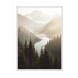 Postifull Magical Lake Çerçeveli Tablo, Beyaz Çerçeve Ve Poster, Dikey Duvar Tablosu Comfort Serisi No:108297;13 X 18 Beyaz Çerçeveli