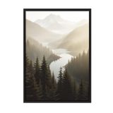 Postifull Magical Lake Çerçeveli Tablo, Siyah Çerçeve Ve Poster, Dikey Duvar Tablosu Comfort Serisi No:108297;10 X 15 Siyah Çerçeveli