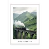 Postifull Magical Train Çerçeveli Tablo, Beyaz Çerçeve Ve Poster, Dikey Duvar Tablosu Comfort Serisi No:108284;70 X 100 Beyaz Çerçeveli