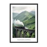 Postifull Magical Train Çerçeveli Tablo, Siyah Çerçeve Ve Poster, Dikey Duvar Tablosu Comfort Serisi No:108284;21 X 30 Siyah Çerçeveli