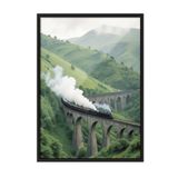 Postifull Magical Train Çerçeveli Tablo, Siyah Çerçeve Ve Poster, Dikey Duvar Tablosu Comfort Serisi No:108300;70 X 100 Siyah Çerçeveli