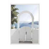 Postifull Mediterranean Portal Çerçeveli Tablo, Dikey Duvar Tablosu Comfort Serisi No:108480;33 X 48 Beyaz Çerçeveli