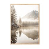 Postifull Misty Sunrise Çerçeveli Tablo, Ahşap Çerçeve Ve Poster, Dikey Duvar Tablosu Comfort Serisi No:108295;10 X 15 Ahşap Çerçeveli
