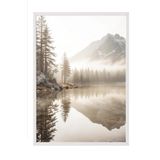 Postifull Misty Sunrise Çerçeveli Tablo, Beyaz Çerçeve Ve Poster, Dikey Duvar Tablosu Comfort Serisi No:108295;13 X 18 Beyaz Çerçeveli