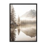 Postifull Misty Sunrise Çerçeveli Tablo, Siyah Çerçeve Ve Poster, Dikey Duvar Tablosu Comfort Serisi No:108295;10 X 15 Siyah Çerçeveli