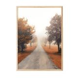 Postifull Misty Tree Alley Çerçeveli Tablo, Ahşap Çerçeve Ve Poster, Duvar Tablosu Comfort Serisi No:108353;10 X 15 Ahşap Çerçeveli