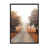 Postifull Misty Tree Alley Çerçeveli Tablo, Siyah Çerçeve Ve Poster, Duvar Tablosu Comfort Serisi No:108353;10 X 15 Siyah Çerçeveli