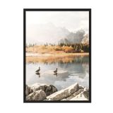 Postifull Morning Swim Çerçeveli Tablo, Siyah Çerçeve Ve Poster, Dikey Duvar Tablosu Comfort Serisi No:108503;13 X 18 Siyah Çerçeveli