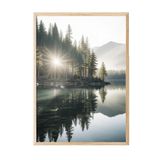 Postifull Morning View Lake Çerçeveli Tablo, Ahşap Çerçeve Ve Poster, Duvar Tablosu Comfort Serisi No:108299;13 X 18 Ahşap Çerçeveli
