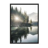 Postifull Morning View Lake Çerçeveli Tablo, Siyah Çerçeve Ve Poster, Duvar Tablosu Comfort Serisi No:108299;70 X 100 Siyah Çerçeveli