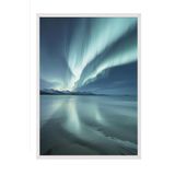 Postifull Northern Lights Çerçeveli Tablo, Beyaz Çerçeve Ve Poster, Duvar Tablosu Comfort Serisi No:108366;13 X 18 Beyaz Çerçeveli