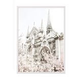 Postifull Notre Dame İn Bloom Çerçeveli Tablo, Beyaz Çerçeve Ve Poster, Duvar Tablosu Comfort Serisi No:108370;70 X 100 Beyaz Çerçeveli
