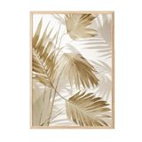 Postifull Palm Gold Çerçeveli Tablo, Ahşap Çerçeve Ve Poster, Dikey Duvar Tablosu Comfort Serisi No:108380;30 X 40 Ahşap Çerçeveli