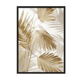 Postifull Palm Gold Çerçeveli Tablo, Siyah Çerçeve Ve Poster, Dikey Duvar Tablosu Comfort Serisi No:108380;33 X 48 Siyah Çerçeveli