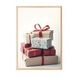 Postifull Pile Of Presents Yılbaşı Tablo, Ahşap Çerçeve Ve Poster, Duvar Tablosu Comfort Serisi No:108476;10 X 15 Ahşap Çerçeveli