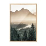 Postifull Pine Tree Valley Çerçeveli Tablo, Ahşap Çerçeve Ve Poster, Duvar Tablosu Comfort Serisi No:108407;30 X 40 Ahşap Çerçeveli