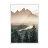 Postifull Pine Tree Valley Çerçeveli Tablo, Beyaz Çerçeve Ve Poster, Duvar Tablosu Comfort Serisi No:108407;10 X 15 Beyaz Çerçeveli