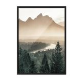 Postifull Pine Tree Valley Çerçeveli Tablo, Siyah Çerçeve Ve Poster, Duvar Tablosu Comfort Serisi No:108407;13 X 18 Siyah Çerçeveli