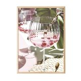 Postifull Pink Drink Çerçeveli Tablo, Ahşap Çerçeve Ve Poster, Dikey Duvar Tablosu Comfort Serisi No:108377;30 X 42 Ahşap Çerçeveli
