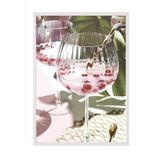Postifull Pink Drink Çerçeveli Tablo, Beyaz Çerçeve Ve Poster, Dikey Duvar Tablosu Comfort Serisi No:108377;10 X 15 Beyaz Çerçeveli