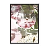 Postifull Pink Drink Çerçeveli Tablo, Siyah Çerçeve Ve Poster, Dikey Duvar Tablosu Comfort Serisi No:108377;70 X 100 Siyah Çerçeveli