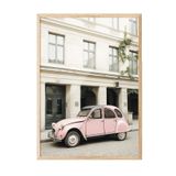 Postifull Pink Retro Car Çerçeveli Tablo, Ahşap Çerçeve Ve Poster, Duvar Tablosu Comfort Serisi No:108386;13 X 18 Ahşap Çerçeveli