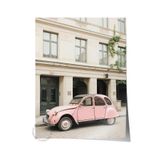 Postifull Pink Retro Car Poster, Çerçevesiz Duvar Posteri, Dikey Duvar Tablosu Comfort Serisi No:108386;70 X 100 Çerçevesiz Poster
