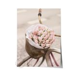 Postifull Pink Tulips On Bicycle Poster, Dikey Duvar Tablosu Comfort Serisi No:108387;30 X 40 Çerçevesiz Poster