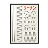 Postifull Ramen No2 Çerçeveli Tablo, Siyah Çerçeve Ve Poster, Dikey Duvar Tablosu Comfort Serisi No:108555;30 X 42 Siyah Çerçeveli