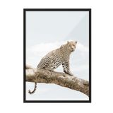 Postifull Resting Leopard Çerçeveli Tablo, Siyah Çerçeve Ve Poster, Duvar Tablosu Comfort Serisi No:108465;10 X 15 Siyah Çerçeveli