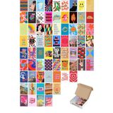 Postifull Retro Duvar Poster Seti - Arkası Yapışkanlı Kolaj Seti - 70 Adet - Vintage Poster Seti - 10Cm*15Cm;