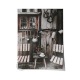 Postifull Rustic Çerçevesiz Poster, İskandinav Kahverengi Tablo, No:46 Ahşap Sandalye Ve Masa Fotoğraf, Dikey;30 X 42 Renkli - 5