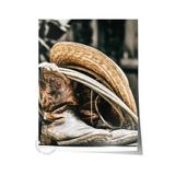 Postifull Rustic Çerçevesiz Poster, İskandinav Kahverengi Tablo, No:84 Kovboy Şapkası Ve Çizme Fotoğraf, Dikey;33 X 48 Renkli - 17